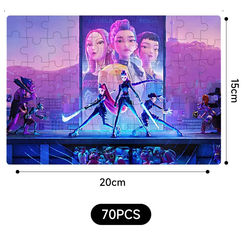 70/300PCS Wooden Jigsaw Puzzle Cool Cyberpunk Anime Family Interactive Game Collectible Gift for Adults Kids Teens Home Decor