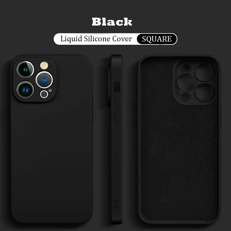 Original Liquid Silicone Shockproof Case For Xiaomi Mi 14 13 13T 12 12T 11T 10T 10 11 Lite Pro Square Fluff Bumper Soft Cover
