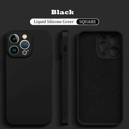Original Liquid Silicone Shockproof Case For Xiaomi Mi 14 13 13T 12 12T 11T 10T 10 11 Lite Pro Square Fluff Bumper Soft Cover