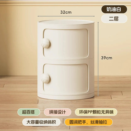 Modern Simple Home Bedroom Bedside Table Nightstands Creative Round Storage Locker Cabinet Nightstand Side Tables Furniture