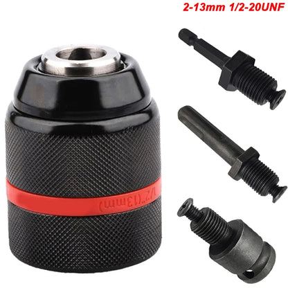 JENTORIX 2mm-13mm Metal Keyless Drill Chuck, 3Jaw Self-lock Ratchet Chuck 1/2-20UNF Thread, Chuck for Drill Bit Screwdriver&Taps
