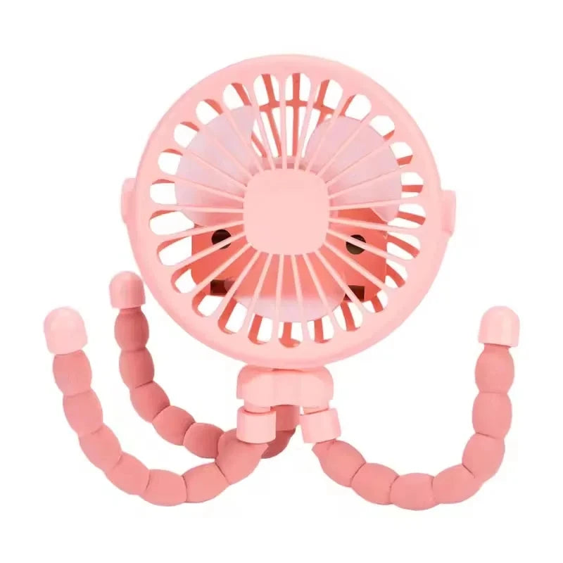 Baby Stroller Fan Hand Held Rechargeable USB Bladeless Small Folding Fans Mini Ventilator Silent Table Outdoor Cooler Neck Fan