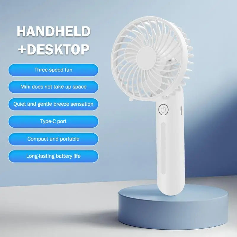 Portable Fan Creative Small Fan Pocket Hand-held Fan Lightweight Adjustable Cute Handheld Outdoor Fan Air Cooler Students Gift