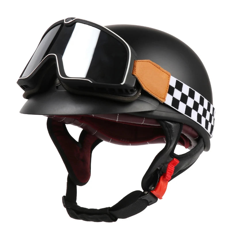 Motorcycle Helmet – Retro Half-Helmet for Scooters & Cruisers – Unisex, Suitable for All Seasons