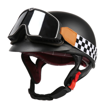 Motorcycle Helmet – Retro Half-Helmet for Scooters & Cruisers – Unisex, Suitable for All Seasons