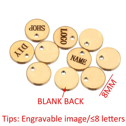 50pcs Customized Custom Laser Engrave Name LOGO Stainless Steel Personalized Necklace Extend Chain Tail Tag Jewelry Wholesale