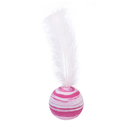 Cat Toy Ball Feather Funny Cat Toy Star Ball Plus Feather Foam Ball Throwing Toys Interactive Toys Pet Supplies Katten Toy