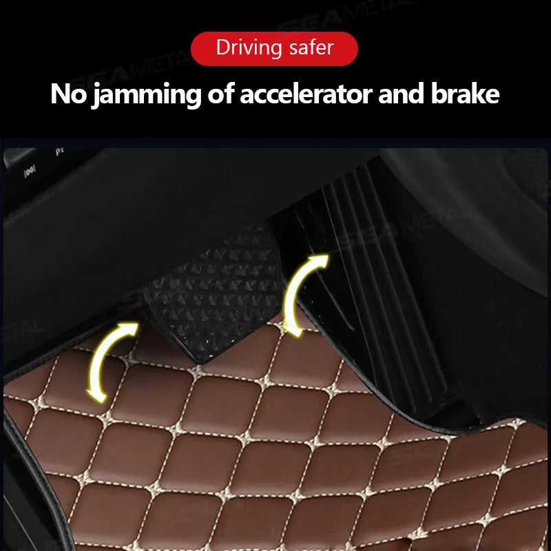 SEAMETAL 4Pcs Car Floor Mat Full Set Universal Non-Slip Auto Carpet Waterproof All-Weather Car Mat Anti Scratch Cargo Liner