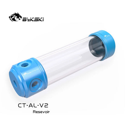 BYKSKI 150/260/200mm Length x 50MM Diameter Acrylic POM  Double Cylindrical Water-Cooled Tank Reservoir Cover CT-AL-V2/CT-POM-V2