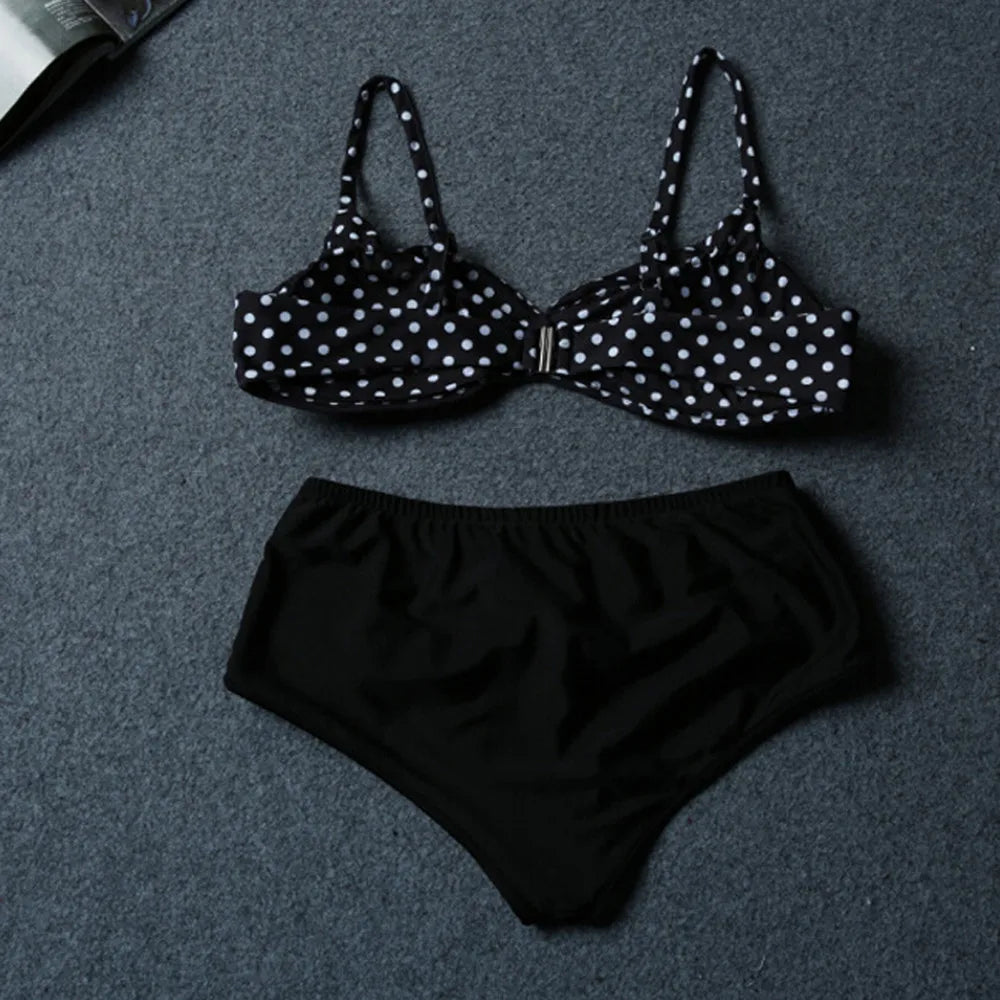 2024 Plus Size Swimsuit Women Print Two Pieces Loose Elastic Swimwear Female Big Breast Bathing Swimming Suit Bathers Beachwear