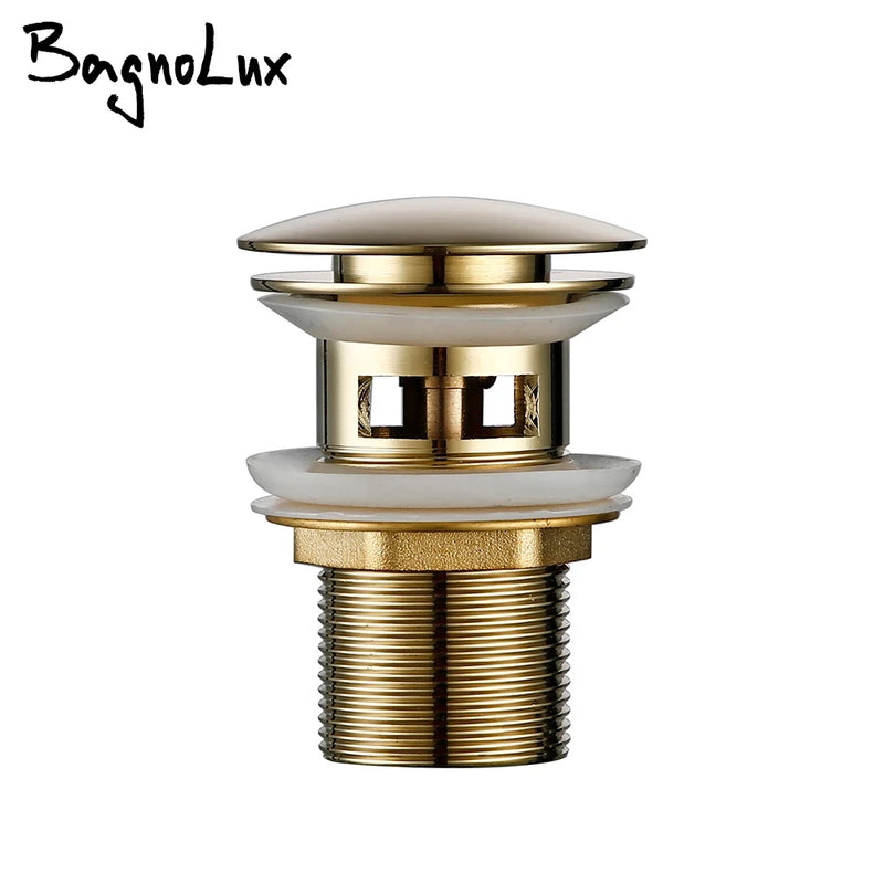 Pop up Drain Button Bathroom Sink Plug Black Gold Rose Siphon Waste Stopper Wash Basin Faucet Accessory for Kitchen Or Bath