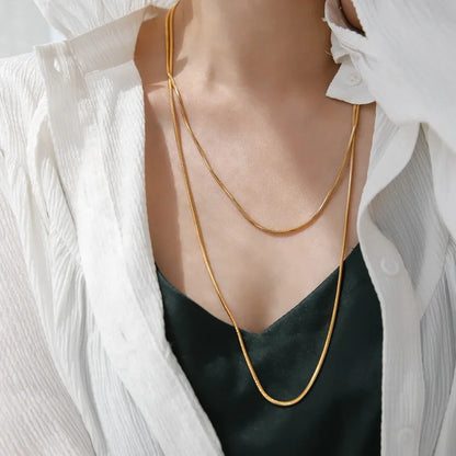 316L stainless steel jewelry necklace thick snake bone chain double necklace statement necklace female necklace chain wholesale