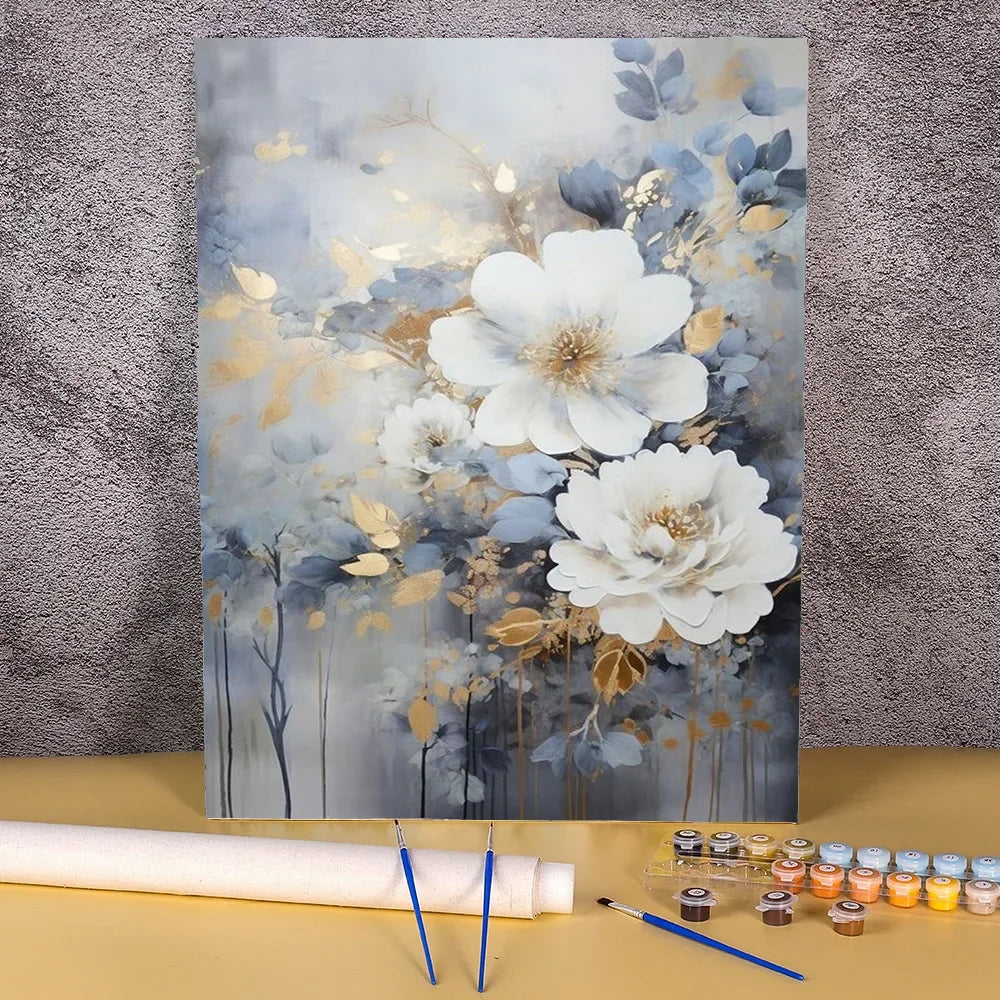 Diy Painting By Numbers Peony Flower Canvas Colouring Handpainted Gift Wall Decor Home 50×70cm Picture For Paint With Number