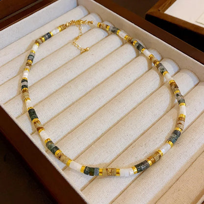 Light Luxury Color Beaded Splicing Necklaces High-end Freshwater Pearl Clavicle Necklace Stacked Design Jewelry Women Wholesale