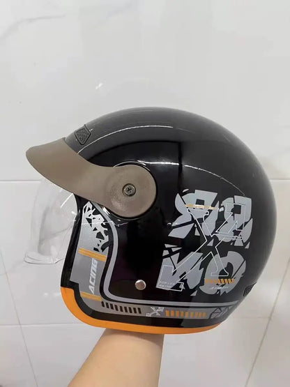 Certified 4-Season Half Helmet - Unisex Warm Windproof Hard Hat for E-Vehicle Motorcycle
