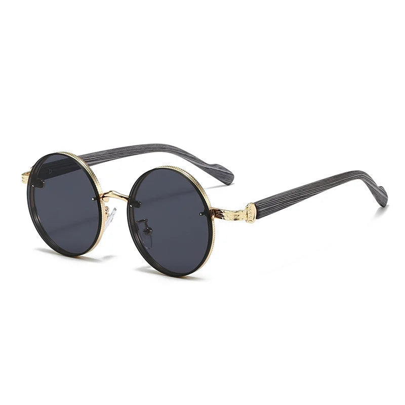 1pcs Round Full-frame UV Sunglasses, Ideal for Outdoor and Daily Use. Comes with Cleaning Cloth and Non-slip Nose Pads.