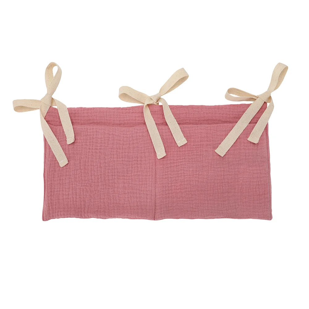 Baby Crib Organizer Cot Caddy Bed Storage Bag 2 Pockets Bedside Hanging Diaper Nursery Organizer for Diapers Toys Clothing