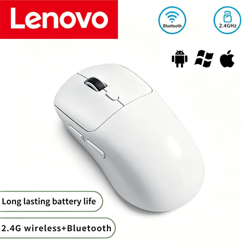 Lenovo Wireless Mouse Bluetooth-compatible  2.4G Three-Mode Rechargeable Ergonomic Office Gaming Silent Mouse For iPad PC Laptop