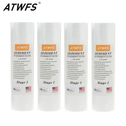 Water Purifier Filter 5 Micron 4 x 10" ppf Filter Sediment Water Filter Cartridge (4 pcs) Aquarium pre-filters