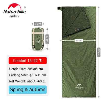 NaturehikeLW180 Sleeping Bag Ultralight Portable Sleeping Bag Spring Summer Sleeping Bag Outdoor Hiking Camping Travel Equipment
