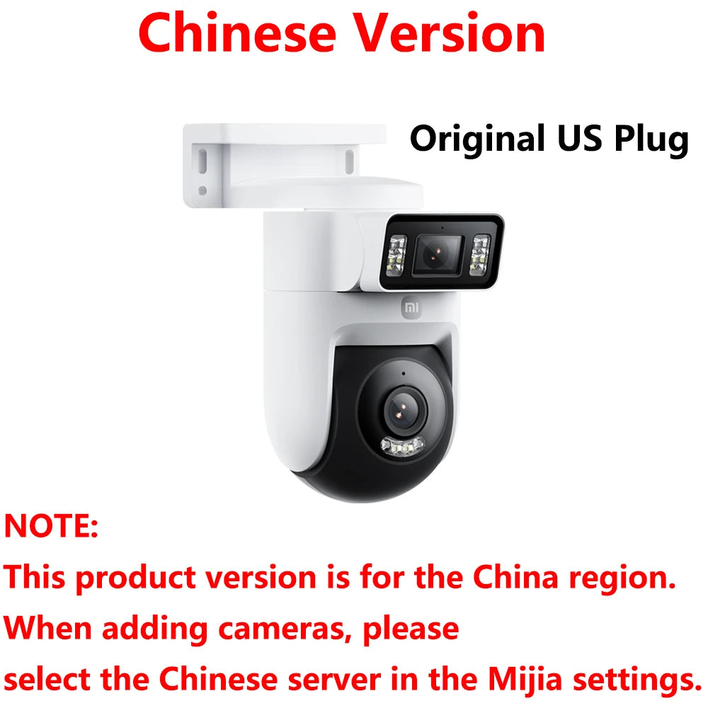 New Xiaomi Outdoor Camera 4 Dual Lens 5MP 3K HD Dual View Monitoring Panoramic Closeup Tracking IP66 Weatherproof AntiTheft CN