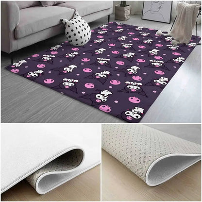 Cute Cartoon-K-Kuromi-S Kawaii Floor Mat Bathroom Absorbent Mat Simple Door Dirt-resistant Mat Home Kitchen Mat Foot Mat Entry