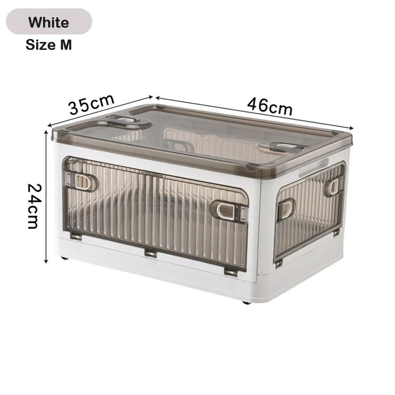 Foldable Storage Box Closet Organizer with Wheels Outdoor Stackable Sundries Organizer Clothes Quilts Toys Books Storage Box