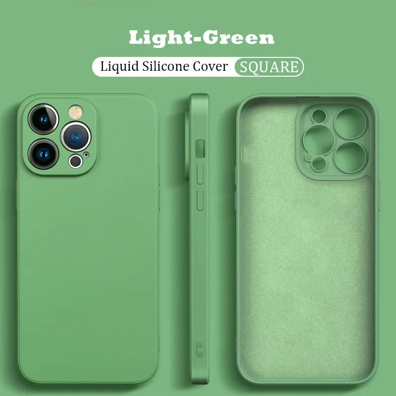 Original Liquid Silicone Shockproof Case For Xiaomi Mi 14 13 13T 12 12T 11T 10T 10 11 Lite Pro Square Fluff Bumper Soft Cover