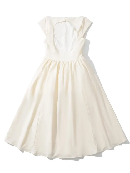 ONEBLING Elegant Women Party Dress 2025 Summer Sleeveless Backless Slim Midi Long Dress A Line Folds Swing Prom Dress Y2K