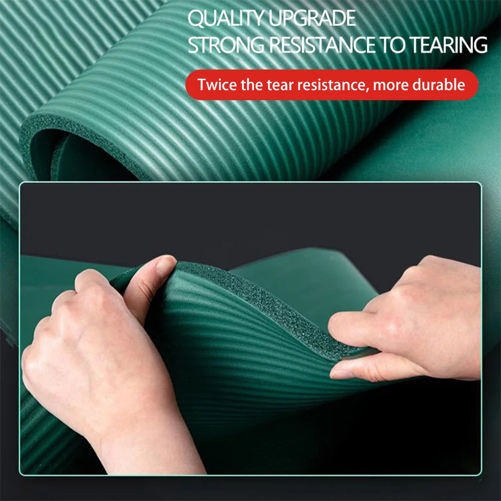 20mm Thick Large NBR Yoga Mat 200x90cm with Strap & Storage Bag, Rollable Pilates Workout Mat