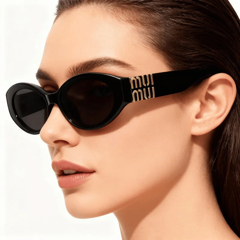 Luxury Glamour Sunglasses For Women And Men Oval Minimalist Fashion Brand Sun Glasses Unisex Stylish Shades UV400