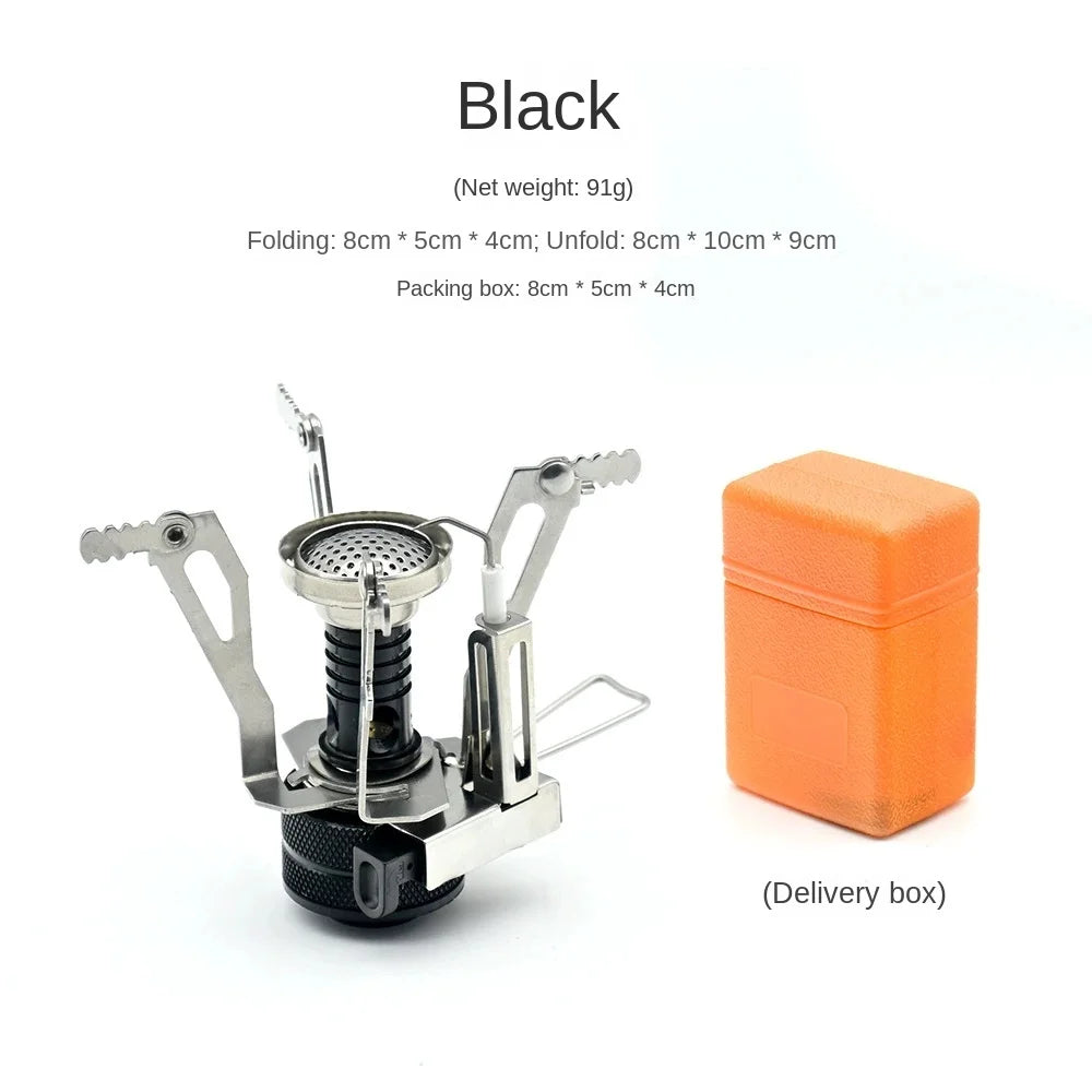 Portable Camping Stoves Backpacking Stove with Piezo Ignition Stable Support Wind-Resistance Camp Stove for Outdoor Cooking
