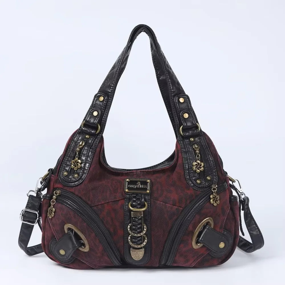 Angel Kiss Women Handbags Leopard Bag Top-handle Handbag Fashion Satchel Dumpling Pack Shoulder Bag Tote Bag Hobos Large Purse