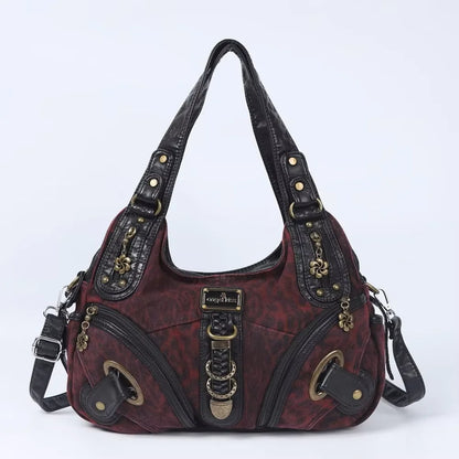 Angel Kiss Women Handbags Leopard Bag Top-handle Handbag Fashion Satchel Dumpling Pack Shoulder Bag Tote Bag Hobos Large Purse