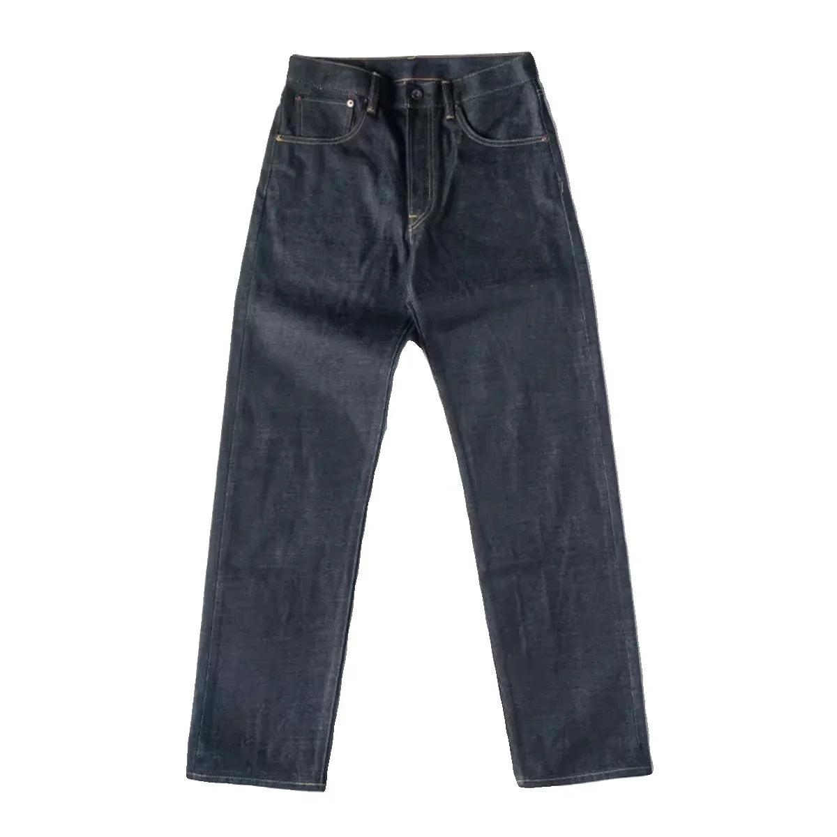 Non Stock Late 1960s Men's Slim Fit Jeans Mid-Rise Selvedge Denim Pants Dark Blue