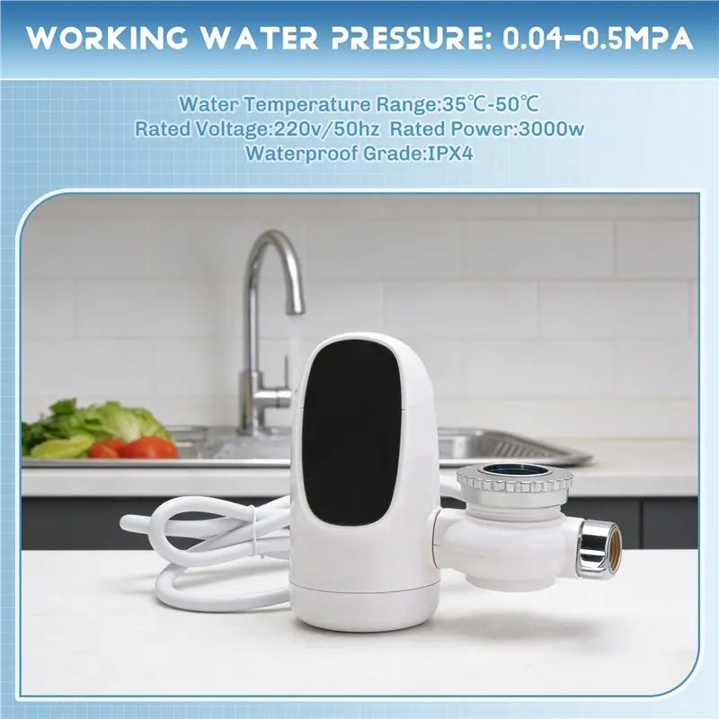 BBNV-Electric 3000W Instant Hot Water Heater Faucet Digital Display Heating Tap For Kitchen Or Bathroom UK Plug