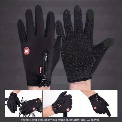 Winterhandschuhe für Damen und Herren mit Touchscreen-Funktion, warm, für Outdoor-Aktivitäten wie Radfahren, Autofahren und Motorradfahren, winddicht und rutschfest.