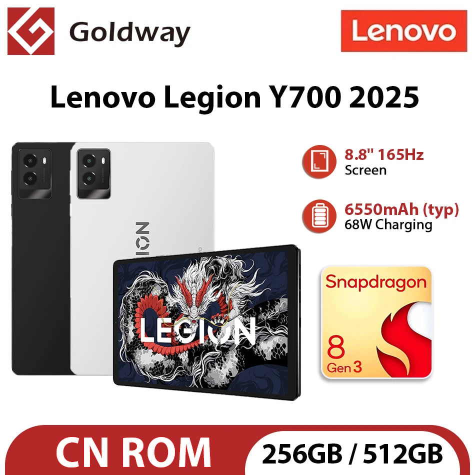 Original Lenovo Legion Y700 2025 8.8'' Gaming Tablet 256GB 512GB ROM Snapdragon 8 Gen 3 165Hz Display 6550mAh 68W Charging