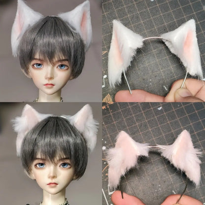 BJD doll headgear for 1/3 1/4 1/6 size cute doll fox ear headgear simulation headgear BJD doll accessories