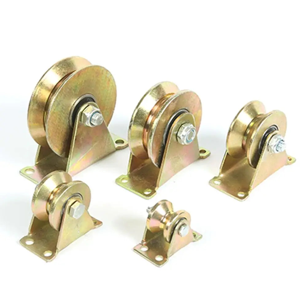 1Pcs Stainless Steel Home Hardware Rigid Caster Track Wheel Bearing Pulley U/V/H Shaped Plating Color Sliding Door Rollers