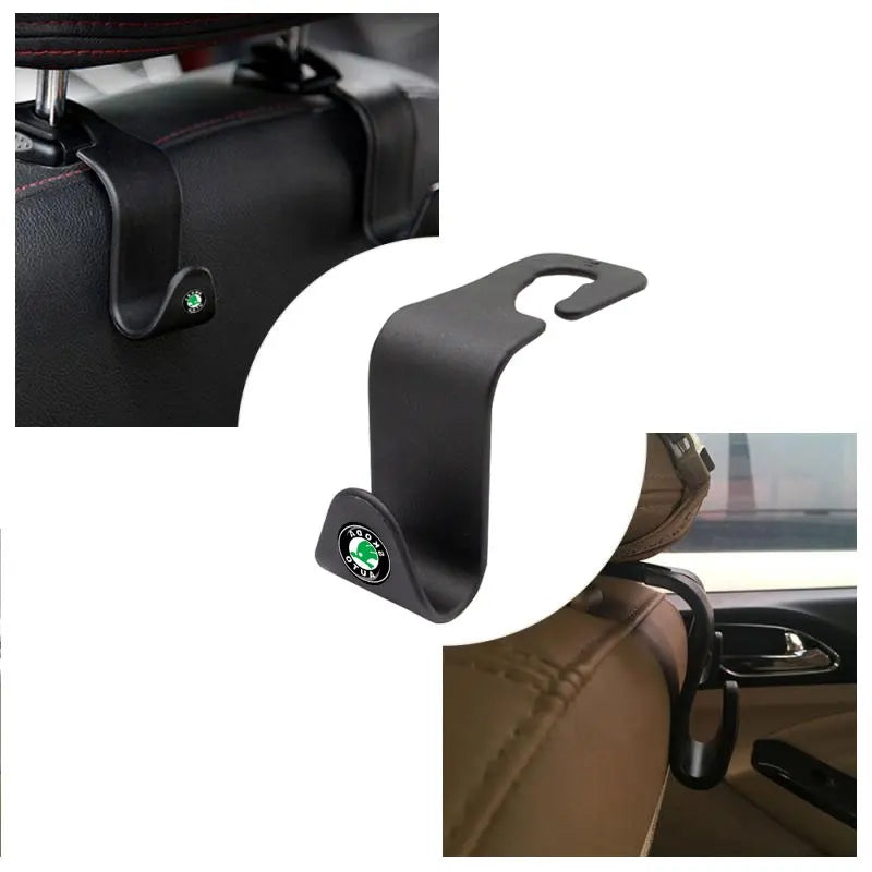 2Pcs Auto Seat Hook Storage Hanger Car Accessories For Skoda Octavia 2 3 A5 KAMIQ KODIAQ SUPERB RAPID FABIA YETI 2020 2021 2024