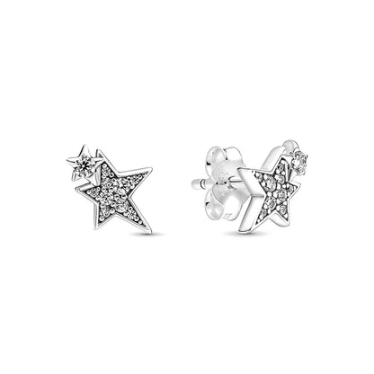 White series New Women's earrings Blue Square Sparkle Halo Stud For Women Tiki Jewelry Party Hoops Gift Things From 1