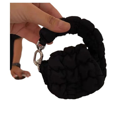 Women Pleated Top Handle Bag Mini Cloud Bag Solid Color Cotton Ruched Dumpling Bag Flap Bag for Shopping Date