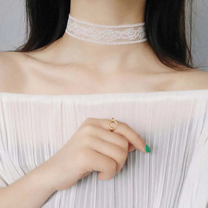 Short Lace Choker Nekclace for Women Girl Black White Color Fashion Romantic Necklace Gift for Party Wholesale Neck Jewelry