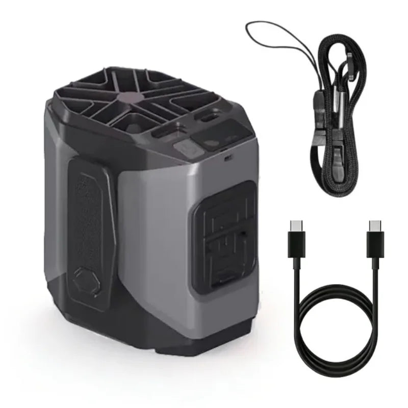 Portable Waist Fan 10000mAh with Power Bank LED Lighting Hanging Neck Fan 5 Speed Strong Airflow Cooling Fan for Outdoor Working
