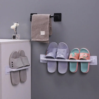 Kitchen Bathroom Wall Bath Towel Holder Rail Rack Self Adhesive Towel Rod Bar Portable Useful Household Gadget