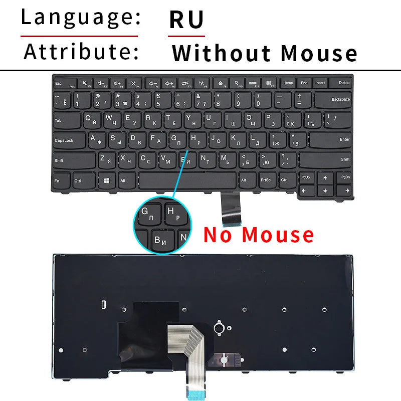 100%New US/Russian for Lenovo Thinkpad T440 T440S T431S T440P T450 T450S T460 E431 E440 L440 L450 L460 L470 Laptop Keyboard