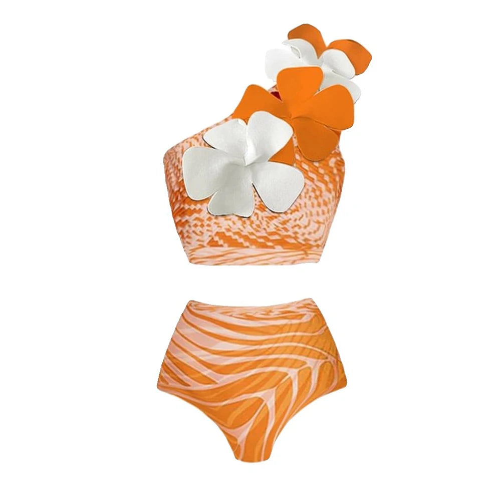 2025 New Sexy Ruffle Bikini Set Printed Brazilian Biquini Women Swimwear Skirt Bathing Suit Girls Summer Beachwear Dress
