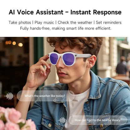 2027 Lenovo 8K HD AI Smart Glasses Real-time Translation 1600WDual Camera Bluetooth Call Shoot Audio Video Music Play Sunglasses