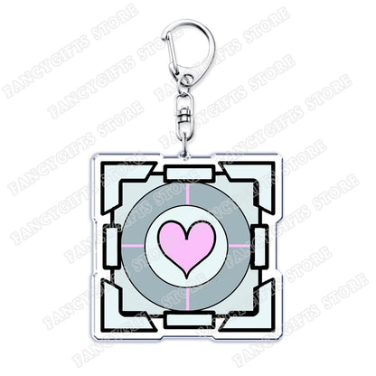Popular Video Game Keychains for Accessories Bag Glados Aperture Laboratories Science Keyrings Jewelry Gamer Fans Gaming Gifts